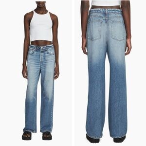 rag & bone Miramar Wide-Leg Sweatpant Jeans $198 Medium